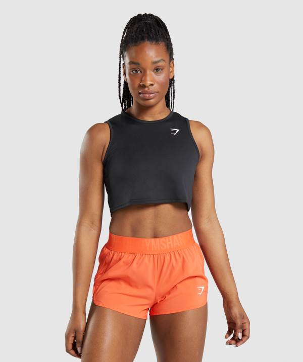 Damske Tielko Gymshark Training Crop Čierne | VG3986470